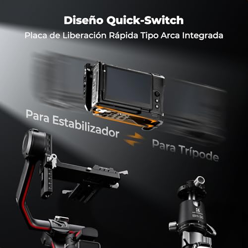 K&F CONCEPT ZR Cage，Kit de Jaula para Nikon ZR con Liberación Rápida HawkLock，Placa de Liberación Rápida Incorporada para Arca, Zapata Fría y Orificios Roscas de 3/8'' y 1/4''