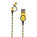Stanley 131 9599 St2 Braided 2-in-1 Cable, Nylon, Black/yellow, 6' L