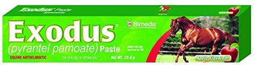 Bimeda EXODUS Equine Deworm Paste for Horses, Pyrantel Pamoate, 23.6gm, Apple Flavor by Bimeda
