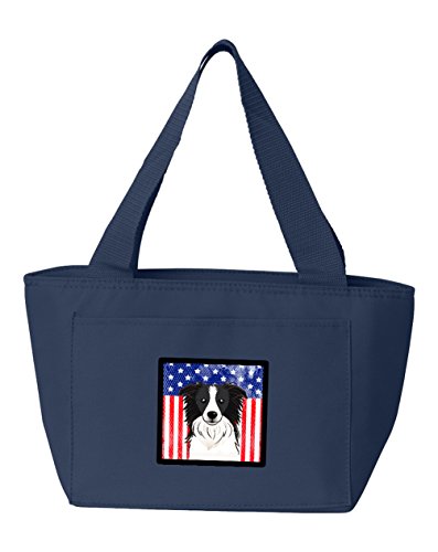 Caroline's Treasures BB2171NA-8808 American Flag and Border Collie Lunch Bag In…