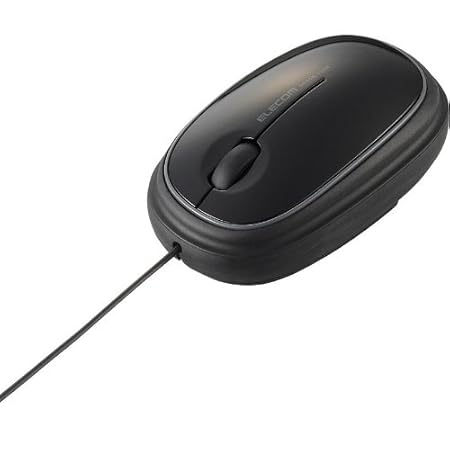 【1900年モデル】ELECOM 巻取りマウス 光学式 3ボタン ブラック M-MK1URBK