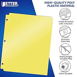 3 Hole Punch Pocket Folders, Bulk Pack, Sturdy