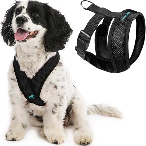 Gooby Choke Free Comfort X Soft Dog Harness, Large, Black