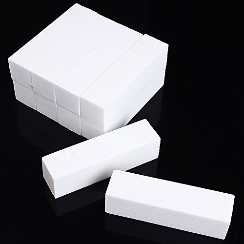 Lautechco® 12 Pcs White Buffer Block Acrylic Nail Art Care Tips Sanding Files Tool Buffer Sanding Block Nail Tips - Thumbnail 3