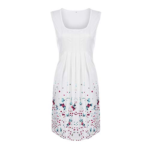 Women Boho Floral Short Mini Dress Party Evening Summer Beach Holiday Sun Dress White