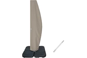 Garden Balsam Patio Umbrella Cover for 10FT to 11FT Offset Umbrella, Water Resistant, Curved Cantilever and Straight Pole Parasol Outdoor Umbrellas Cover with Zipper and Rod