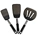 HuaLan 3-Piece Silicone Turner Spatula Set Flexible Rubber Silicone 600ºF Heat-Resistant Spatulas BPA Free Kitchen Utensil