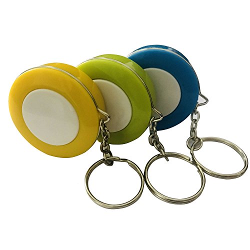 GoProver 3 pack Retractable Tape Measure Double-Scale 60-Inch/150cm Double Sided Pocket Soft Cloth Measuring Tape Weight Loss Body Measurement Sewing Tailor Craft Vinyl Ruler With Keychain