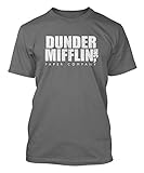 Dunder Mifflin Inc. - The Office - Paper Company Men's T-shirt Tee (Small, CHARCOAL)