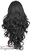 K'ryssma Long Black Hair Synthetic Lace Front Wig for Women Half Hand Tied Heat Resistant Wigs with Side Part Wavy #1b 24 Inches