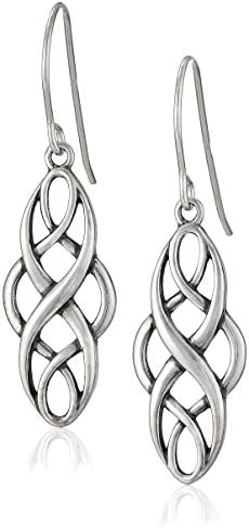 Sterling Silver Celtic Design Oval Dangle Earrings