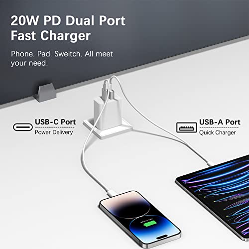 [4 Pack] USB C Charger Block Charging Block Type C Charger 20W Wall Chargers for iPhone Air/17/17 Plus/17 Pro/17 Max/16/16 Plus/16 Pro Max/15/15 Pro Max/14/13/12/Samsung/Android