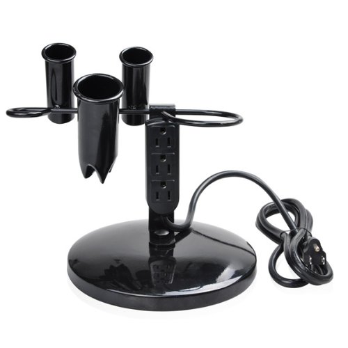 Professional Salon Appliance Desktop Curling Iron Hair Dryer Blower Holder with 3 Power Plugs