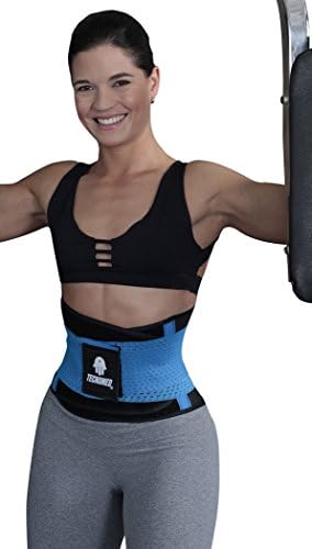 TECNOMED Aerobics Waist Trainer Belt Body Shaper Faja for an Hourglass Shaper Ref: TEC0655 Blue Small