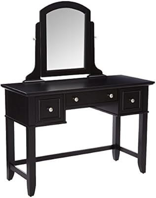 Amazon Com Bedford Black Vanity Table By Home Styles Kitchen