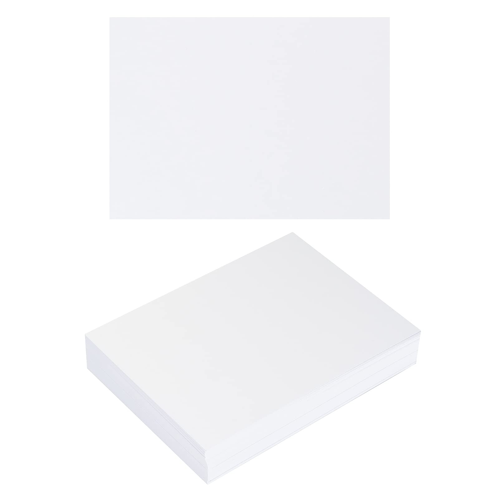 Photo 1 of 100 Pack Thick Paper Cardstock Blank Heavy Cards Stock for Invitations, Greeting Cards Making, Postcards, Photos, 250GSM Thick Paper (White, 5x7 inches)