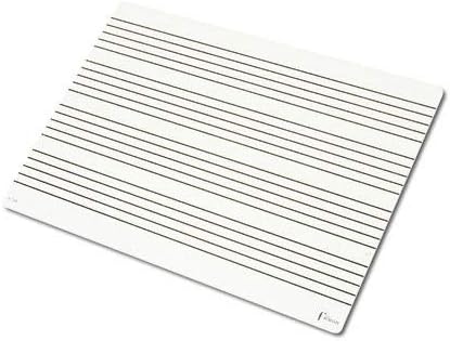 Fuzeau, Dry Erase Musical White Slate 22 x 31 cm, 4 staves on both sides and back blank, Sturdy and Reusable Stand