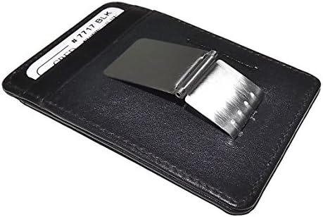 Italia Leather Men's RFID Blocking Front Pocket Money Clip ID Wallet Black