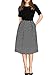 oxiuly Women's Vintage Patchwork Pockets Puffy Swing Casual Party Work Dress OX165 (Black, L)