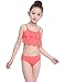SHEKINI Girls Swimwear Ruffles Flounce Swimsuit Crochet Two Piece Bikini Bathing Suits (Plum red, 14-16 Years)