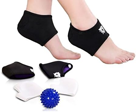 Bitly Comprehensive Plantar Fasciitis Kit-5 Pieces Plantar Fasciitis Sleeve, Massage Ball, Foot Arch Support, Foot Massager, Heel Pads, Ankle Brace, Relieve Foot Pain and Metatarsal Pain