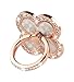 Phone Ring Stand Holder, GreatQIQI Four Leaf Clover Bling Diamond 360 Degree Rotation Smartphone Finger Ring Kickstand Grip Holder Compatible with All Smartphones and Tablets (Rose Gold)