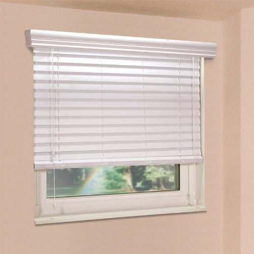 Fauxwood Impressions 72003550 35.5-Inch by 72-Inch Window Blinds, White