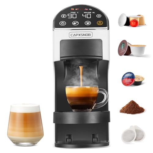 Magician2 Macchina da Caffè a Cialde e Capsule 5 in 1 per Casa e Ufficio | Adatto per ESE 44mm, Nespresso, Dolce Gusto, A Modo Mio, Macinato - Auto-Lock, TouchLED, Volume/Temp Regolabili, Preinfusione