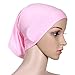 Ksweet 4pcs Lightweight Hijab Cap Under Scarf Women Tube Bonnet Cap Elastic Underscarves Inner Hijab Caps (Black+Beige+Pink+Light brown )
