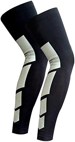 Thigh High Graduated Compression Leg Support Sleeve - Neoprene Calf Knee Upper Quad Stocking Legging Sock for Women Men - Varicose Veins Running Shin Splints Basketball Football Pregnancy (M, Black)
