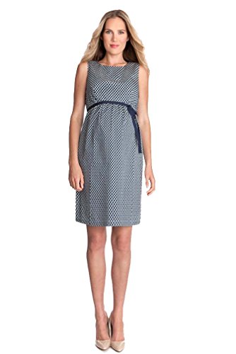Seraphine martina sleeveless tile print dress - navy ti…
