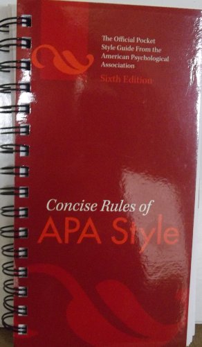 Download Concise Rules of APA Style [[6th (sixth) Edition]] Spiral binding