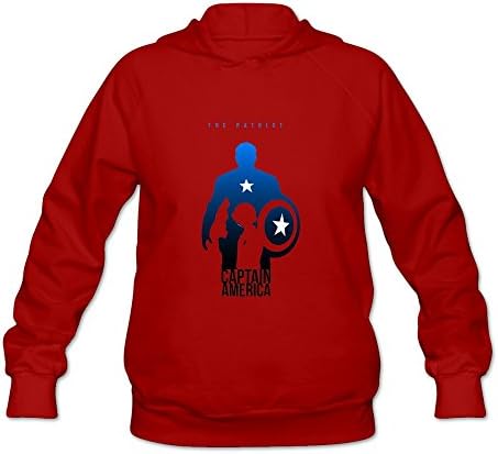 Captain America Hoodies For Women O-Neck XL Red]