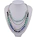 Bocar Layered Strands Simulated Turquoise Statement Chunky Necklace for Women Gifts (113)
