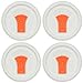 Corningware FM-22-VPC 20oz Orange Round Soup Mug Pop-Ins Vented Lid (4-Pack)