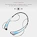 Wireless Bluetooth Headphones Bluetooth 4.1 Music Stereo Headset Earphones with Microphone Vibration Neckband Sports Style Silver-Blue