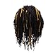 FALETO Funny Knit Beanie Beard Hat Rasta Hat with Dreadlocks Handmade Wig Fancy Halloween Caps,Brown