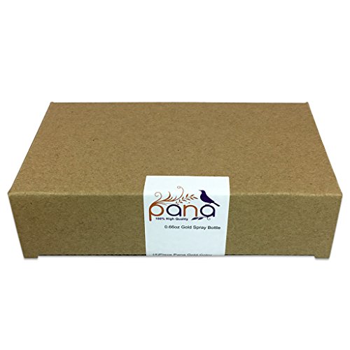 Pana Brand Refillable Gold Frosted Glass Spray Bottle with Fine Mist Atomizer and Cap for Travel, Perfume, Fragrances, Essential Oils, Aromatherapy Blends and Other Liquids (20ML (4 Pieces))