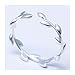 SmallDragon Women's 925 Sterling Silver Olive Branch Tail Ring (Adjustable) Size 6-10