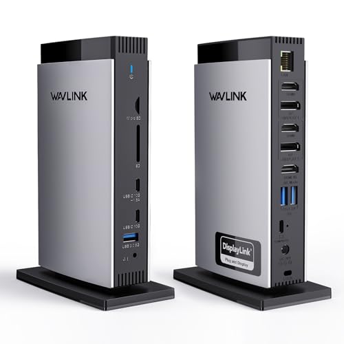 WAVLINK Displaylink Docking Station Triple Display 4K+Dual 2K, 3HDMI, 2DP | 5 USB C/A ports, 100W charging power, Ethernet, audio, compatible with Windows/Mac MacBook Neo for M1 M2 M3 M4 M5