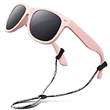 RIVBOS kids Sunglasses Girls with Strap Polarized