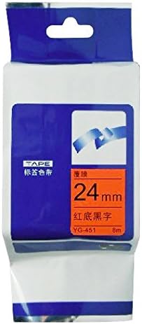 24mm/8m Black on Red Tze-451 Tze451 Tz451 Printer Ribbons Tze Label Tapes Compatible for Brother P-touch Label Printer Label Maker