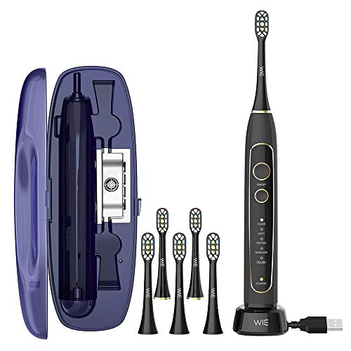 Electric Toothbrush, WIE Rechargeable Auto Sonic Electric Toothbrush with UV Sanitizing Charging Case, Smart Timer, 5 Brushing Modes, IPX7 Waterproof Travel Toothbrush with 6 Replacement Brush Heads - Thumbnail 7