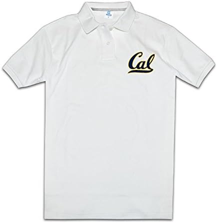 Men California Golden Bears Short Sleeve Pique Polo Shirts White Size XL