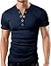 Grin&Bear slim fit henley V with buttons, BH114