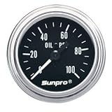Sunpro CP7977 Mechanical Oil Pressure Gauge - Black Dial