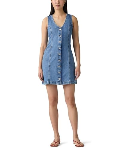Levi's Women's Jadine Denim Dress, (New) ICY Ecru (Non-Stretch), X-Small at Amazon Women's Clothing store