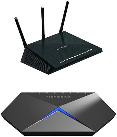 NETGEAR Nighthawk AC1750 Smart Dual Band WiFi Router (R6700) Bundle with Nighthawk S8000 Gaming & Streaming Advanced 8-Port Gigabit Ethernet Switch (GS808E)