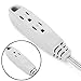 Aurum Cables 3 Outlet Flat Extension Cord for Indoor, 3 Prong Extension Cord with 16AWG 125V 1625W, UL Listed Triple Wire Grounded Multi Outlet Plug 6ft White 2 Pack