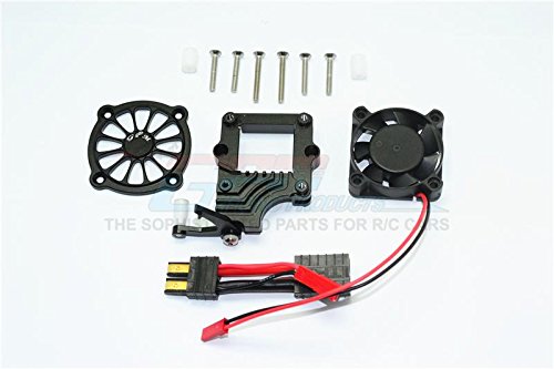 Traxxas TRX-4 Trail Defender Crawler Upgrade Parts Aluminum Motor Cooling Fan With Easy Switch - 1 Set Black